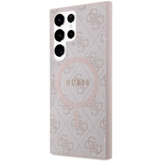 Guess nakładka do Samsung Galaxy S24 Ultra GUHMS24LG4GFRP różowa HC MAGSAFE PU 4G RING CLASSIC LOGO