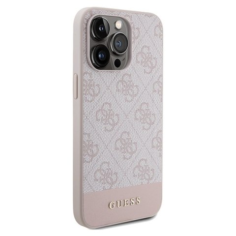 Guess nakładka do iPhone 14 Pro 6,1" GUHCP14LG4GLPI różowa HC PC/TPU 4G PU BOTTOM STRIPE Guess nakładka do iPhone 14 Pro 6,1" GUHCP14LG4GLPI różowa HC PC/TPU 4G PU BOTTOM STRIPE