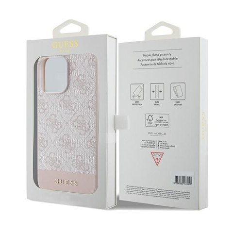 Guess nakładka do iPhone 14 Pro 6,1" GUHCP14LG4GLPI różowa HC PC/TPU 4G PU BOTTOM STRIPE Guess nakładka do iPhone 14 Pro 6,1" GUHCP14LG4GLPI różowa HC PC/TPU 4G PU BOTTOM STRIPE