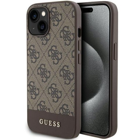 Guess nakładka do iPhone 15 6,1" GUHCP15SG4GLBR brązowa HC PC/TPU 4G PU BOTTOM STRIPE Guess nakładka do iPhone 15 6,1" GUHCP15SG4GLBR brązowa HC PC/TPU 4G PU BOTTOM STRIPE