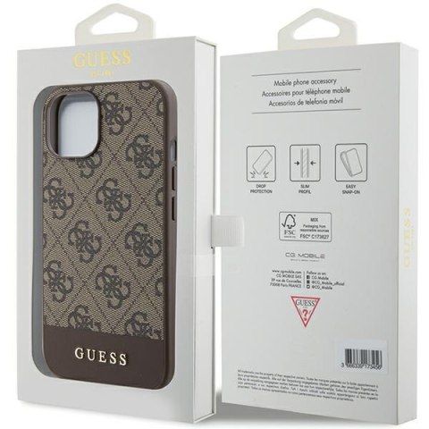 Guess nakładka do iPhone 15 6,1" GUHCP15SG4GLBR brązowa HC PC/TPU 4G PU BOTTOM STRIPE Guess nakładka do iPhone 15 6,1" GUHCP15SG4GLBR brązowa HC PC/TPU 4G PU BOTTOM STRIPE