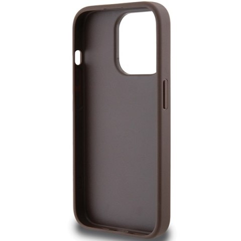 Guess nakładka do iPhone 15 Pro 6,1" GUHCP15LG4GLBR brązowa HC PC/TPU 4G PU BOTTOM STRIPE