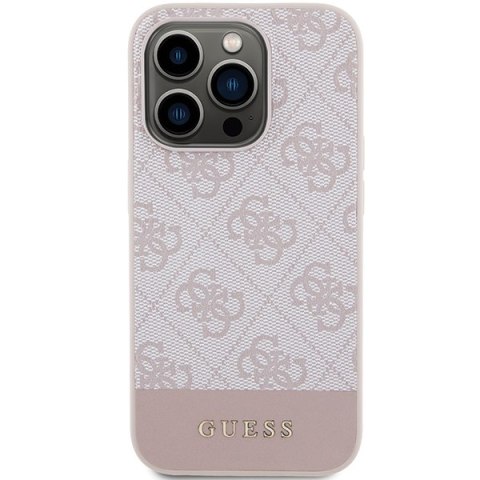Guess nakładka do iPhone 15 Pro 6,1" GUHCP15LG4GLPI różowa HC PC/TPU 4G PU BOTTOM STRIPE Guess nakładka do iPhone 15 Pro 6,1" GUHCP15LG4GLPI różowa HC PC/TPU 4G PU BOTTOM STRIPE