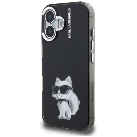 Etui Karl Lagerfeld IML Aquarelle        Choupette & Logo do iPhone 16 czarny