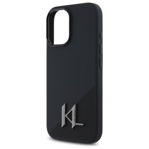 Karl Lagerfeld KLHMP16SSCMKMPCK iPhone   16 6.1" czarny/black hardcase Silicone Shadow Metal Initial MagSafe