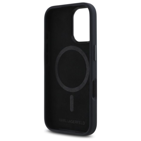 Karl Lagerfeld KLHMP16SSCMKMPCK iPhone   16 6.1" czarny/black hardcase Silicone Shadow Metal Initial MagSafe