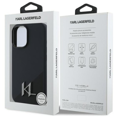 Karl Lagerfeld KLHMP16SSCMKMPCK iPhone   16 6.1" czarny/black hardcase Silicone Shadow Metal Initial MagSafe