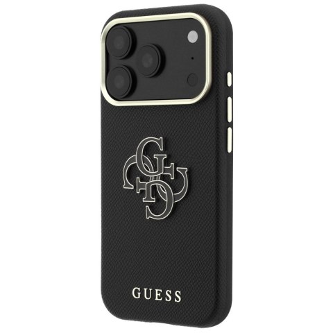 Etui Guess Grained & Big Resin Logo do iPhone 18 Pro Max / 17 Pro Max czarny