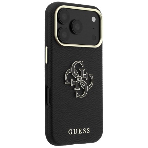 Etui Guess Grained & Big Resin Logo do iPhone 18 Pro Max / 17 Pro Max czarny