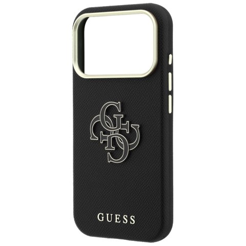 Etui Guess Grained & Big Resin Logo do iPhone 18 Pro Max / 17 Pro Max czarny