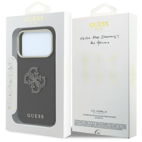 Etui Guess Grained & Big Resin Logo do iPhone 18 Pro Max / 17 Pro Max czarny