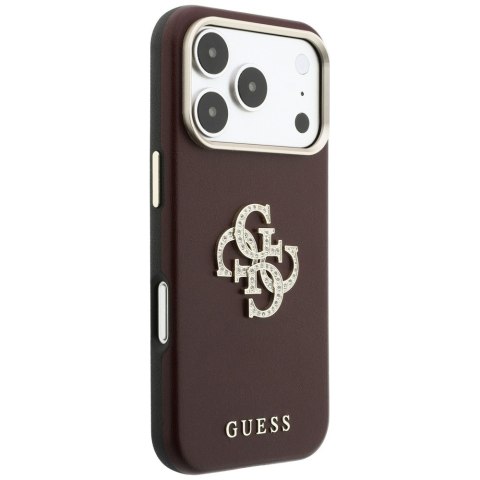 Etui Guess Smooth & Big Strass Logo do iPhone 18 Pro / 17 Pro burgundowy