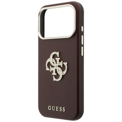 Etui Guess Smooth & Big Strass Logo do iPhone 18 Pro / 17 Pro burgundowy