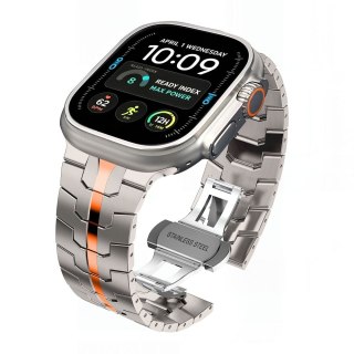 TECH-PROTECT STAINLESS APPLE WATCH 8 / 9 / 10 / 11 / 12 / SE / ULTRA (44 / 45 / 46 / 49 MM) TITANIUM/ORANGE