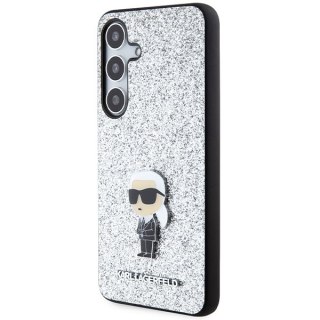 Karl Lagerfeld nakładka do Samsung Galaxy S24 KLHCS24SGCNPSG srebrna HC IKONIK FIXED GLITTER IKONIK LOGO METAL PIN