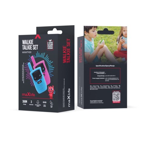 Maxlife zestaw krótkofalówek MXWT-100 niebiesko - różowy Maxlife zestaw krótkofalówek MXWT-100 niebiesko - różowy
