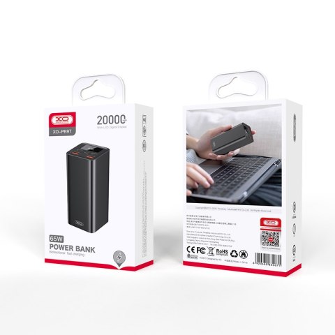 XO power bank do laptopa PB97 65W 20000mAh czarny