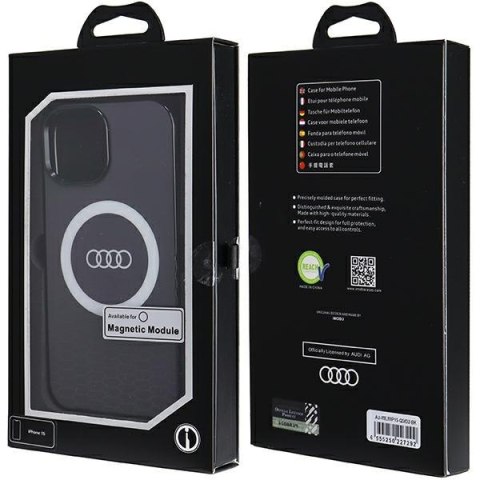 Audi nakładka do iPhone 15 6,1" czarna IML Big Logo MagSafe Case Audi nakładka do iPhone 15 6,1" czarna IML Big Logo MagSafe Case