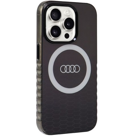Audi nakładka do iPhone 15 Pro 6,1" czarna IML Big Logo MagSafe Case Audi nakładka do iPhone 15 Pro 6,1" czarna IML Big Logo MagSafe Case
