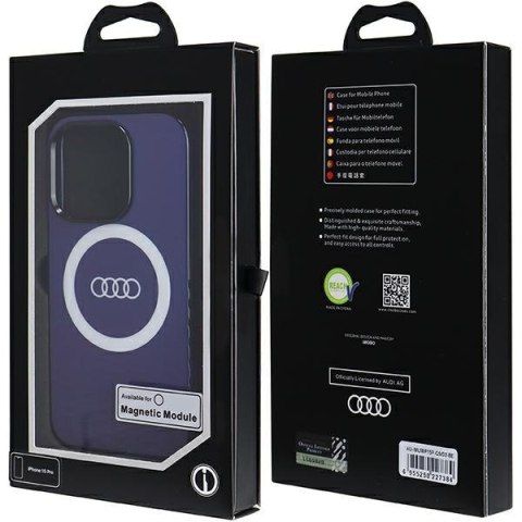 Audi nakładka do iPhone 15 Pro 6,1" niebieska IML Big Logo MagSafe Case Audi nakładka do iPhone 15 Pro 6,1" niebieska IML Big Logo MagSafe Case