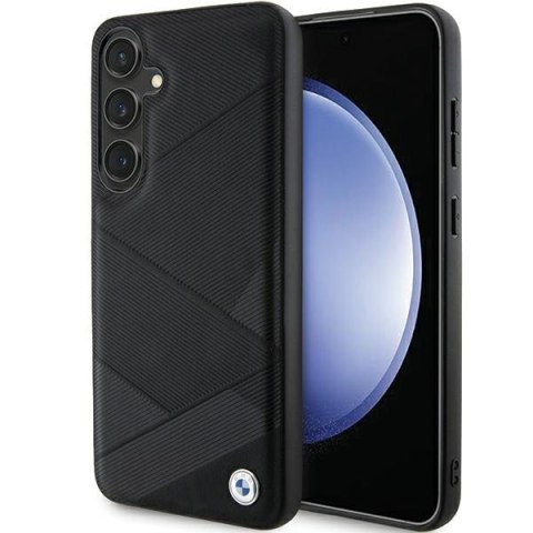 BMW nakładka do Samsung Galaxy S24 Plus czarna Signature Leather Crossing Lines Pattern BMW nakładka do Samsung Galaxy S24 Plus czarna Signature Leather Crossing Lines Pattern