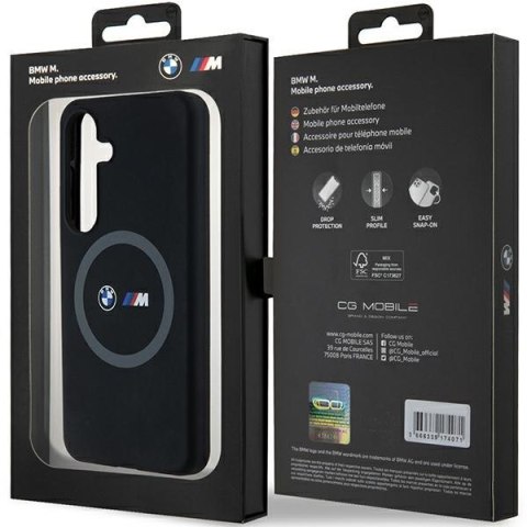 BMW nakładka do Samsung Galaxy S24 czarna M Silicone Printed Ring MagSafe BMW nakładka do Samsung Galaxy S24 czarna M Silicone Printed Ring MagSafe