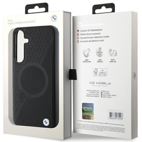 BMW nakładka do Samsung Galaxy S24 czarna Signature Leather Half Textured & Circle MagSafe BMW nakładka do Samsung Galaxy S24 czarna Signature Leather Half Textured & Circle MagSafe