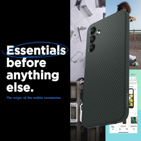 Spigen nakładka Liquid Air do Samsung Galaxy A15 4G / 5G ciemnozielona