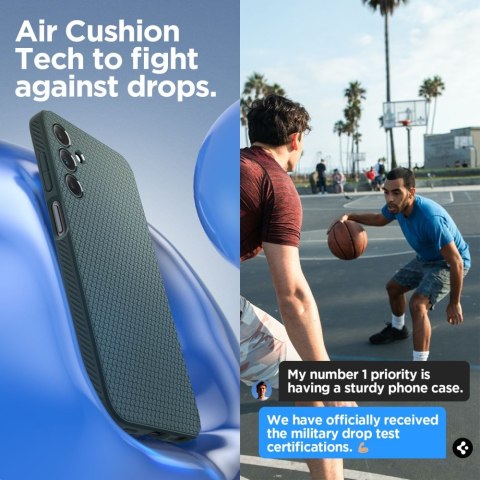 Spigen nakładka Liquid Air do Samsung Galaxy A15 4G / 5G ciemnozielona