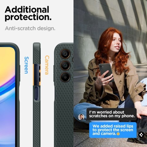Spigen nakładka Liquid Air do Samsung Galaxy A15 4G / 5G ciemnozielona