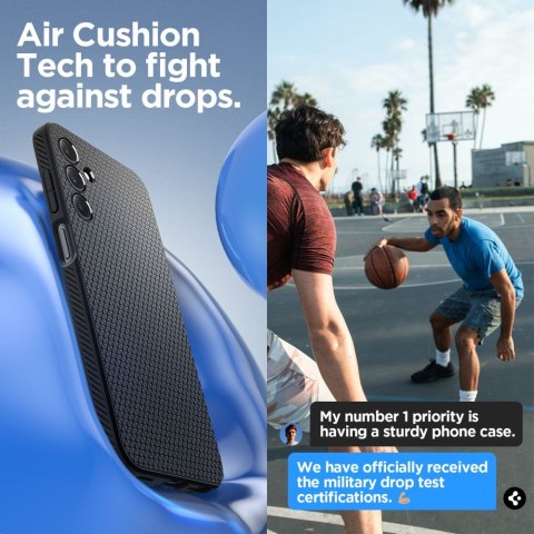 Spigen nakładka Liquid Air do Samsung Galaxy A15 4G / 5G matowa czarna Spigen nakładka Liquid Air do Samsung Galaxy A15 4G / 5G matowa czarna
