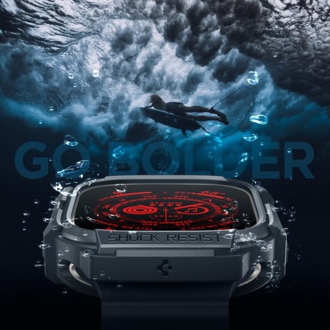 Spigen nakładka Rugged Armor do Apple Watch Ultra 1 / 2 (49 mm) ciemnoszara Spigen nakładka Rugged Armor do Apple Watch Ultra 1 / 2 (49 mm) ciemnoszara