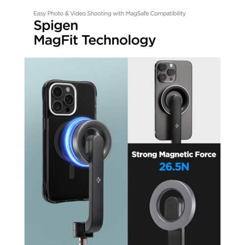 Spigen selfie stick S570W tripod MagSafe z Bluetooth czarny Spigen selfie stick S570W tripod MagSafe z Bluetooth czarny