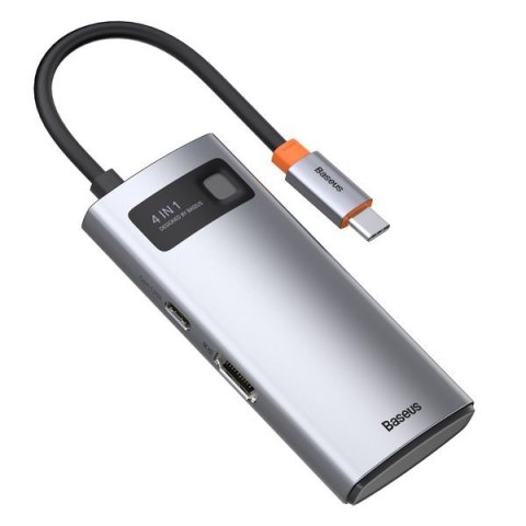 Baseus stacja dokująca Metal Gleam Series 4-in-1 Multifunctional Type-C HUB szara (Type-C to HDMI*1+USB3.0*1+USB2.0*1+PD*1) Baseus stacja dokująca Metal Gleam Series 4-in-1 Multifunctional Type-C HUB szara (Type-C to HDMI*1+USB3.0*1+USB2.0*1+PD*1)