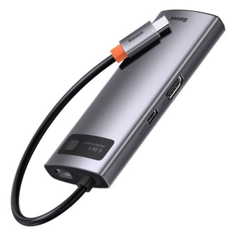 Baseus stacja dokująca Metal Gleam Series 6-in-1 Multifunctional Type-C HUB szara(Type-C to HDMI*1+USB3.0*3+PD*1+RJ45*1) Baseus stacja dokująca Metal Gleam Series 6-in-1 Multifunctional Type-C HUB szara(Type-C to HDMI*1+USB3.0*3+PD*1+RJ45*1)