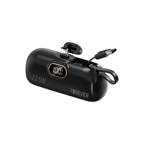 Forever mini power bank MTB-100 22.5W 5000 mAh USB C czarny Forever mini power bank MTB-100 22.5W 5000 mAh USB C czarny