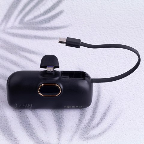 Forever mini power bank MTB-100 22.5W 5000 mAh USB C czarny Forever mini power bank MTB-100 22.5W 5000 mAh USB C czarny