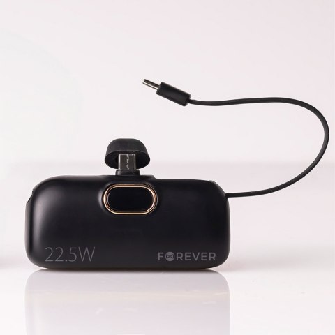 Forever mini power bank MTB-100 22.5W 5000 mAh USB C czarny Forever mini power bank MTB-100 22.5W 5000 mAh USB C czarny