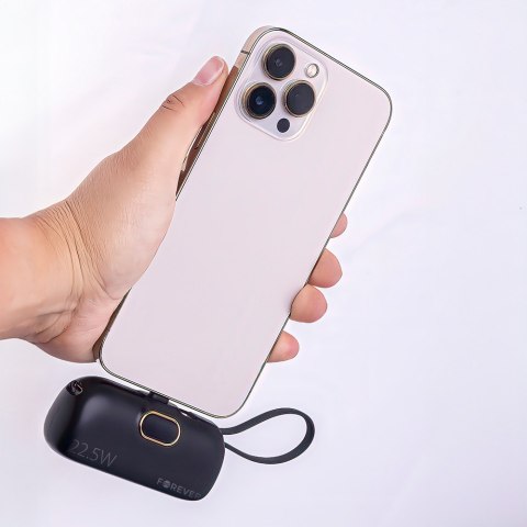 Forever mini power bank MTB-100 22.5W 5000 mAh USB C czarny Forever mini power bank MTB-100 22.5W 5000 mAh USB C czarny