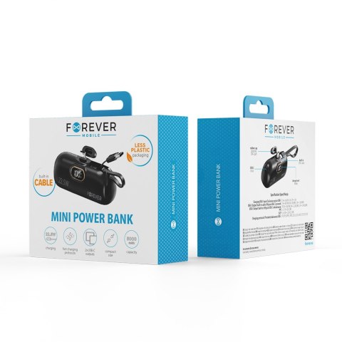 Forever mini power bank MTB-100 22.5W 5000 mAh USB C czarny Forever mini power bank MTB-100 22.5W 5000 mAh USB C czarny