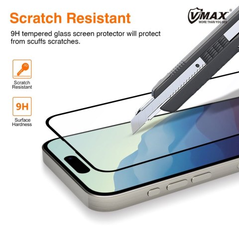 Vmax szkło hartowane 9D Glass do iPhone 15 6,1" / 16 6,1" Vmax szkło hartowane 9D Glass do iPhone 15 6,1" / 16 6,1"