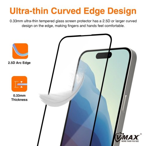Vmax szkło hartowane 9D Glass do iPhone 15 6,1" / 16 6,1" Vmax szkło hartowane 9D Glass do iPhone 15 6,1" / 16 6,1"
