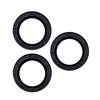 Zestaw szkieł na aparat do iPhone 12 Pro 6,1" black glitter (3 sztuki)