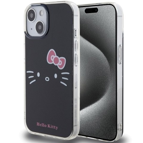 Nakładka Hello Kitty do iPhone 15 / 14 / 13 6,1" czarna hardcase IML Kitty Face Nakładka Hello Kitty do iPhone 15 / 14 / 13 6,1" czarna hardcase IML Kitty Face