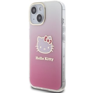 Nakładka Hello Kitty do iPhone 15 / 14 / 13 6,1" różowa hardcase IML Gradient Electrop Kitty Head