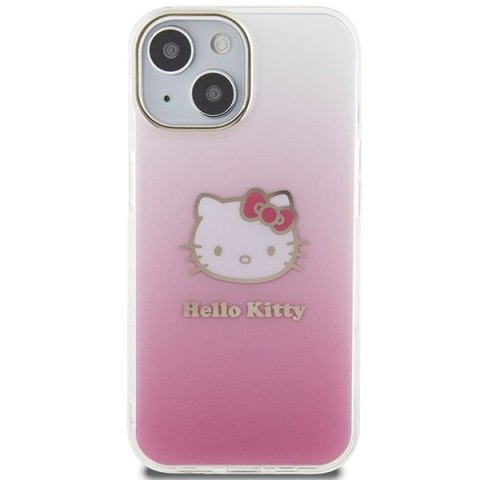 Nakładka Hello Kitty do iPhone 15 / 14 / 13 6,1" różowa hardcase IML Gradient Electrop Kitty Head Nakładka Hello Kitty do iPhone 15 / 14 / 13 6,1" różowa hardcase IML Gradient Electrop Kitty Head