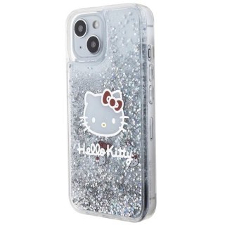 Nakładka Hello Kitty do iPhone 15 / 14 / 13 6,1" srebrna hardcase Liquid Glitter Charms Kitty Head