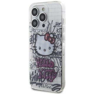 Nakładka Hello Kitty do iPhone 15 Pro 6,1" biała hardcase IML Kitty On Bricks Graffiti