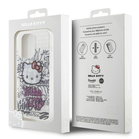 Nakładka Hello Kitty do iPhone 15 Pro 6,1" biała hardcase IML Kitty On Bricks Graffiti Nakładka Hello Kitty do iPhone 15 Pro 6,1" biała hardcase IML Kitty On Bricks Graffiti