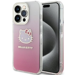 Nakładka Hello Kitty do iPhone 15 Pro 6,1" różowa hardcase IML Gradient Electrop Kitty Head
